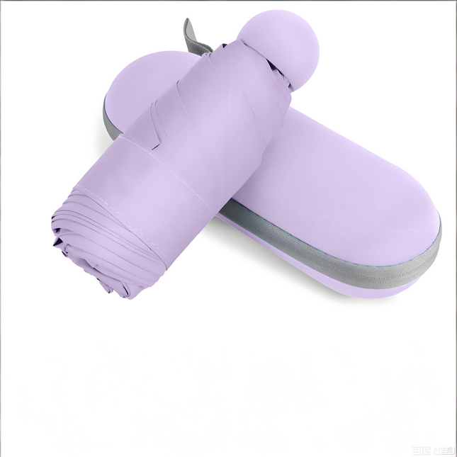 Mini Travel Umbrella – Compact Sun & Rain Protection for Women, Kids | UV-Blocking Pocket Umbrella with Case | Lightweight Foldable Umbrella（purple）.