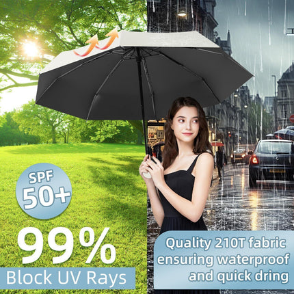 Mini Travel Umbrella – Compact Sun & Rain Protection for Women, Kids | UV-Blocking Pocket Umbrella with Case | Lightweight Foldable Umbrella（white）.