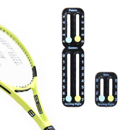 Tennis Racket Scorekeeper 2-Pack in Black – Dual Portable Score Trackers for Points, Games & Sets | Other Colours Available In-Store.