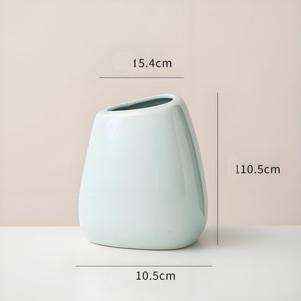 Modern Ceramic Vase Set (3-Piece): Minimalist Home Decor for Living Room Flower Arrangements (Blue) | Other Styles Available in Store.