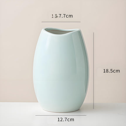 Modern Ceramic Vase Set (3-Piece): Minimalist Home Decor for Living Room Flower Arrangements (Blue) | Other Styles Available in Store.