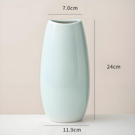 Modern Ceramic Vase Set (3-Piece): Minimalist Home Decor for Living Room Flower Arrangements (Blue) | Other Styles Available in Store.
