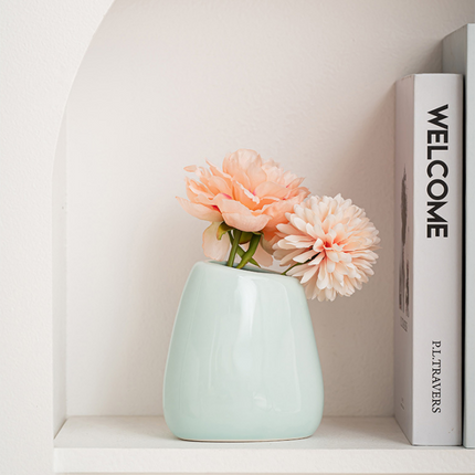 Modern Ceramic Vase Set (3-Piece): Minimalist Home Decor for Living Room Flower Arrangements (Blue) | Other Styles Available in Store.
