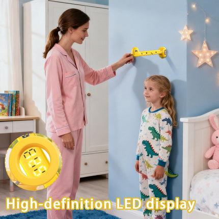 Giraffe Ultrasonic Height Tracker for Kids – Fun Wall-Mounted Growth Measuring Device for Home, Daycare & Pediatric Clinic (Yellow).