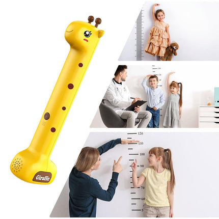 Giraffe Ultrasonic Height Tracker for Kids – Fun Wall-Mounted Growth Measuring Device for Home, Daycare & Pediatric Clinic (Yellow).