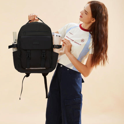 School Backpack for Teens & Students – Large Capacity Laptop Bag with 15.6 Inch Compartment, Waterproof Fabric & Multiple Pockets, Ideal for College, Travel, and Daily Use (Black).