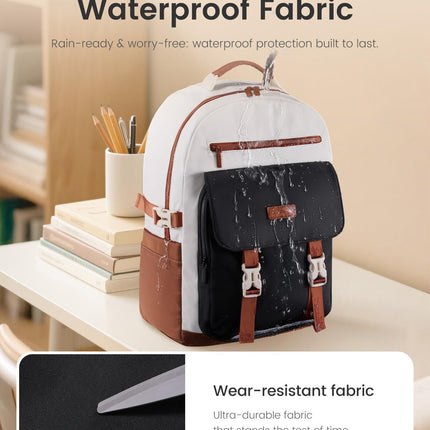 School Backpack for Teens & Students – Large Capacity Laptop Bag with 15.6 Inch Compartment, Waterproof Fabric & Multiple Pockets, Ideal for College, Travel, and Daily Use (Black).