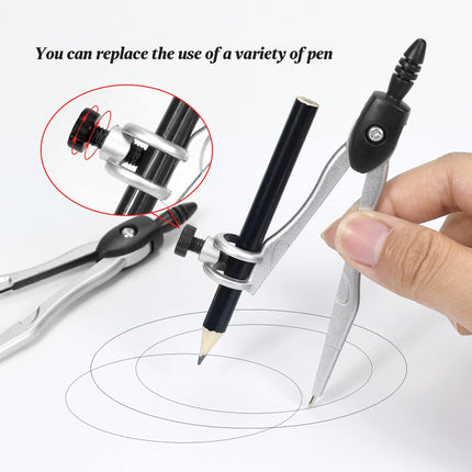 Complete 10-Piece Geometry Kit Set – Precision Drafting Tools with Metal Compasses, Rulers, Protractor & Pencil Sharpener – Ideal for Students, Engineers & Artists (Black).