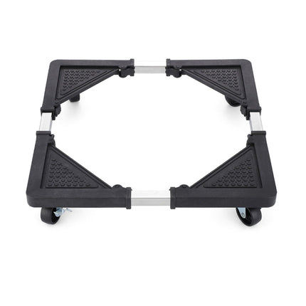 Adjustable Appliance Dolly Stand with 4 Locking Wheels – Expandable Base from 16.9 to 25.6 Inch, Heavy-Duty Furniture Moving Cart for Refrigerator, Washer, Cabinet, Air Conditioner (Black).