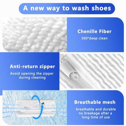 2-Pack Reusable Shoe Washing Machine Bag – White Protective Laundry Bag for All Shoes, Anti-Deformation & Deep Clean with Zipper Lock (White).
