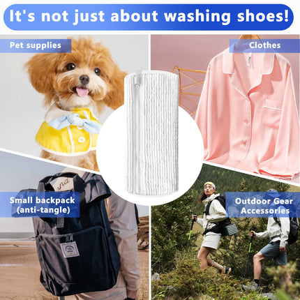 2-Pack Reusable Shoe Washing Machine Bag – White Protective Laundry Bag for All Shoes, Anti-Deformation & Deep Clean with Zipper Lock (White).