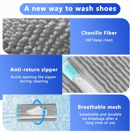 2-Pack Reusable Shoe Washing Machine Bag – White Protective Laundry Bag for All Shoes, Anti-Deformation & Deep Clean with Zipper Lock (Grey).