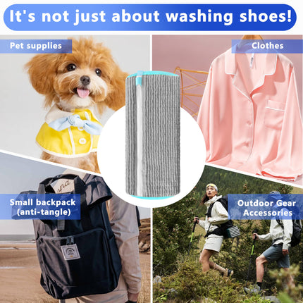 2-Pack Reusable Shoe Washing Machine Bag – White Protective Laundry Bag for All Shoes, Anti-Deformation & Deep Clean with Zipper Lock (Grey).