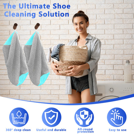 2-Pack Reusable Shoe Washing Machine Bag – White Protective Laundry Bag for All Shoes, Anti-Deformation & Deep Clean with Zipper Lock (Grey).