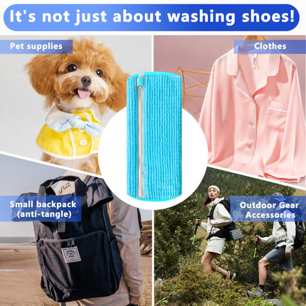 2-Pack Reusable Shoe Washing Machine Bag – White Protective Laundry Bag for All Shoes, Anti-Deformation & Deep Clean with Zipper Lock (Blue).