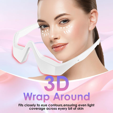 Eye Contour Beauty Goggles – Portable Anti-Aging Eye Massager with Vibration & Light Function, Lightweight Design for Wrinkle Reduction and Dark Circle Minimization – Ideal for Daily Skincare Routine (White).