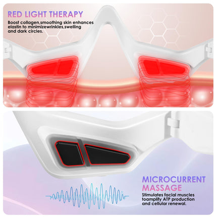 Eye Contour Beauty Goggles – Portable Anti-Aging Eye Massager with Vibration & Light Function, Lightweight Design for Wrinkle Reduction and Dark Circle Minimization – Ideal for Daily Skincare Routine (White).