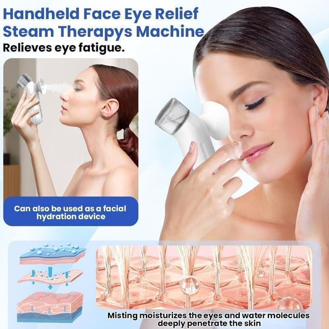 Portable Eye Mist Sprayer with Warm Steam & Nano Spray – Compact Facial Hydration Device for Daily Eye & Skin Care (White).