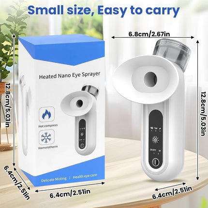 Portable Eye Mist Sprayer with Warm Steam & Nano Spray – Compact Facial Hydration Device for Daily Eye & Skin Care (White).