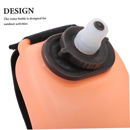 Wrist Water Bottle 7oz Hydration Flask – Hands-Free Leak-Proof Silicone Drink Container for Running, Cycling, Hiking & Fitness Training (Orange).