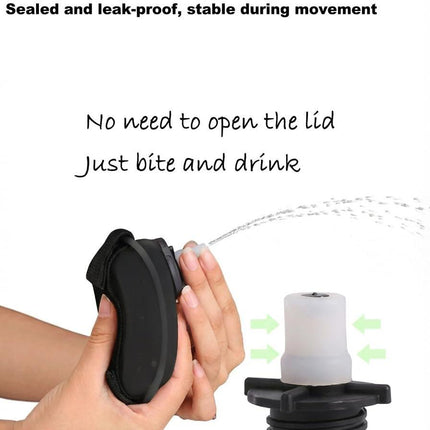 Wrist Water Bottle 7oz Hydration Flask – Hands-Free Leak-Proof Silicone Drink Container for Running, Cycling, Hiking & Fitness Training (Black).