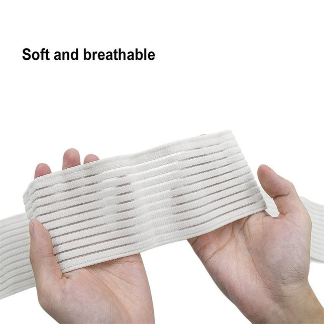 Full-Length Chest Compression Band for High-Impact Support – Breathable, Stretchy Breast Stabilizer for Running, Gym & Post-Surgery Recovery (White).