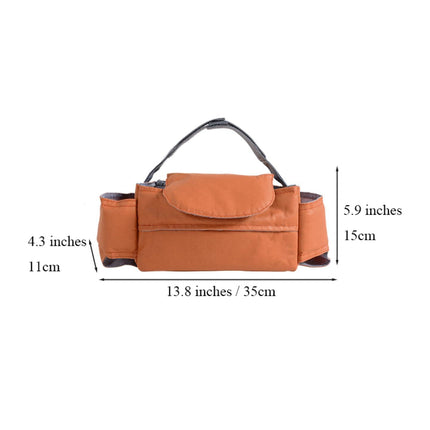 Universal Stroller Organizer Bag with Front Tissue Dispenser, Bottle Holders & Large Storage – Perfect for Daily Outings with Baby (Orange).