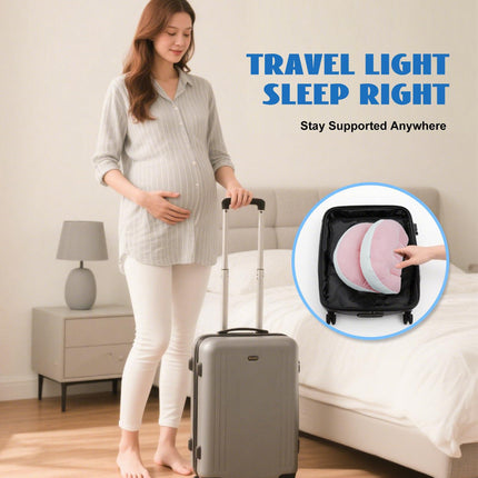 Adjustable Pregnancy Pillow with Velcro Design – Side Sleeping Support for Back, Belly, Hips & Legs, Travel-Friendly Maternity Pillow with Bonus Auxiliary Pillow(Red).
