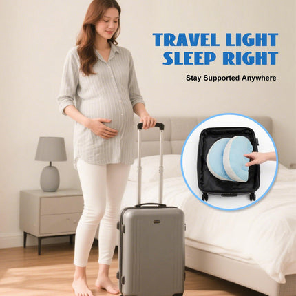 Adjustable Pregnancy Pillow with Velcro Design – Side Sleeping Support for Back, Belly, Hips & Legs, Travel-Friendly Maternity Pillow with Bonus Auxiliary Pillow(Blue).