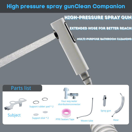 Bidet Toilet Attachment with Handheld Sprayer – Dual Nozzle for Pregnant Women, Postpartum Care & Elderly, Non-Electric Cold Water Bidet, Slim Under-Seat Fit (White).