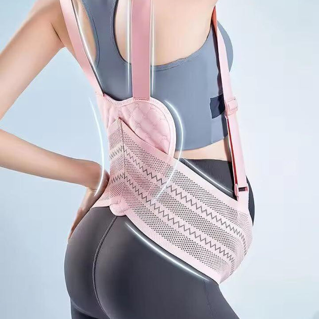 Maternity Belly Support Band for Waist 96-110cm – Adjustable Prenatal Abdominal Brace with Breathable Mesh Fabric and Heart-Shaped Cushion Pad, Lightweight Pregnancy Waist Belt for Daily Comfort (Pink,XL).
