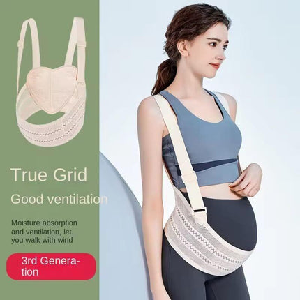 Maternity Belly Support Band for Waist 96-110cm – Adjustable Prenatal Abdominal Brace with Breathable Mesh Fabric and Heart-Shaped Cushion Pad, Lightweight Pregnancy Waist Belt for Daily Comfort (Pink,XL).