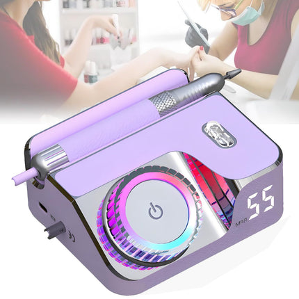 Electric Nail File Drill,Rechargeable Nail Drills Machine,Manicure Pedicure Polishing Acrylic Gel Nail Grinder, for Salon, Home(Pink)