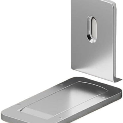 Ultra-Thin Magnetic Door Stopper – Self-Adhesive, Anti-Collision, Windproof, One-Push Locking, Discreet Design for Glass Doors (Steel Gray).