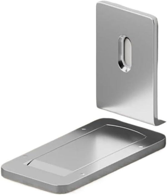 Ultra-Thin Magnetic Door Stopper – Self-Adhesive, Anti-Collision, Windproof, One-Push Locking, Discreet Design for Glass Doors (Steel Gray).