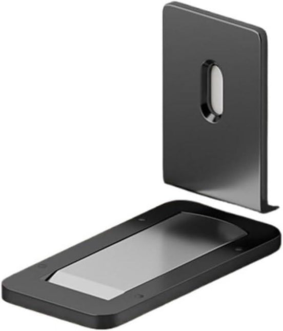 Ultra-Thin Magnetic Door Stopper – Self-Adhesive, Anti-Collision, Windproof, One-Push Locking, Discreet Design for Glass Doors (Grey).