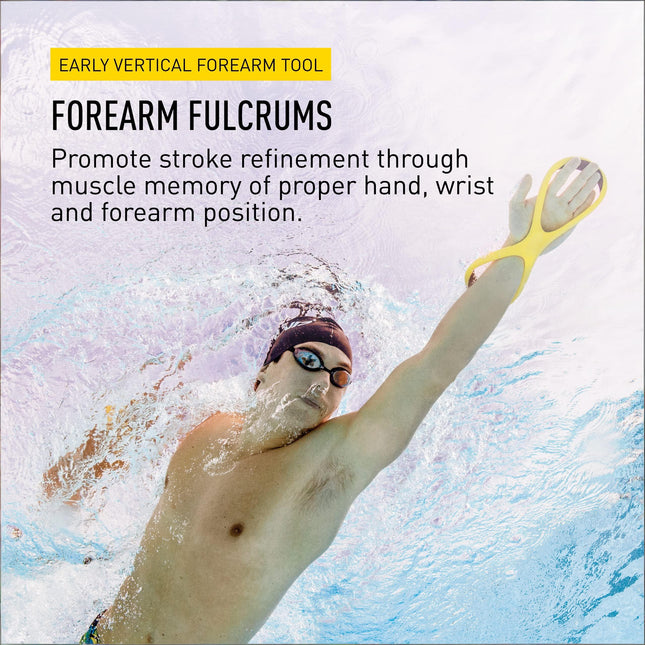 Swimming Forearm Fulcrum Trainer – Figure-8 Design for Early Vertical Forearm (EVF) Technique, Improves Stroke Efficiency & Reduces Shoulder Stress (Yellow,Junior).