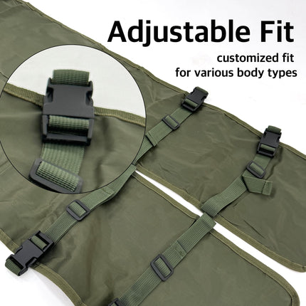 Heavy-Duty Canvas Garden Apron with Pockets & Adjustable Straps – Waterproof Long Apron for Outdoor Work, Farming, BBQ, and Gardening (Green).