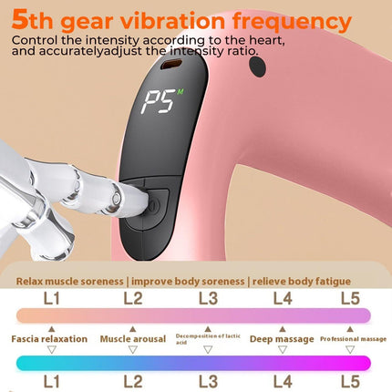 Portable Heated Fascia Ring Massager with 5-Speed Vibration & USB-C Charging – Deep Tissue Muscle Relief for Neck, Back, and Shoulders (Pink) | Other Colors Available In-Store.