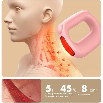 Portable Heated Fascia Ring Massager with 5-Speed Vibration & USB-C Charging – Deep Tissue Muscle Relief for Neck, Back, and Shoulders (Pink) | Other Colors Available In-Store.