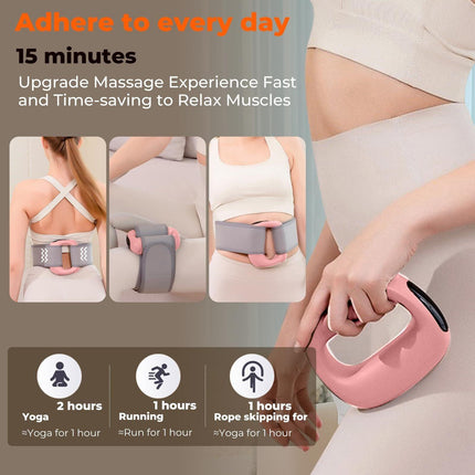 Portable Heated Fascia Ring Massager with 5-Speed Vibration & USB-C Charging – Deep Tissue Muscle Relief for Neck, Back, and Shoulders (Pink) | Other Colors Available In-Store.