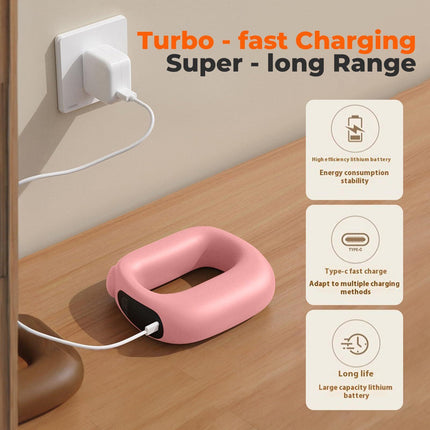 Portable Heated Fascia Ring Massager with 5-Speed Vibration & USB-C Charging – Deep Tissue Muscle Relief for Neck, Back, and Shoulders (Pink) | Other Colors Available In-Store.
