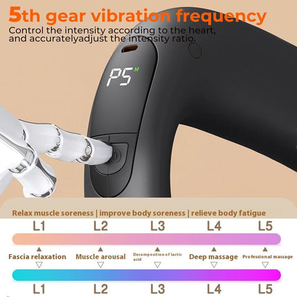Portable Heated Fascia Ring Massager with 5-Speed Vibration & USB-C Charging – Deep Tissue Muscle Relief for Neck, Back, and Shoulders (Black) | Other Colors Available In-Store.