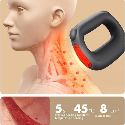 Portable Heated Fascia Ring Massager with 5-Speed Vibration & USB-C Charging – Deep Tissue Muscle Relief for Neck, Back, and Shoulders (Black) | Other Colors Available In-Store.