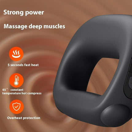 Portable Heated Fascia Ring Massager with 5-Speed Vibration & USB-C Charging – Deep Tissue Muscle Relief for Neck, Back, and Shoulders (Black) | Other Colors Available In-Store.