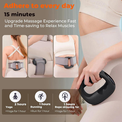 Portable Heated Fascia Ring Massager with 5-Speed Vibration & USB-C Charging – Deep Tissue Muscle Relief for Neck, Back, and Shoulders (Black) | Other Colors Available In-Store.