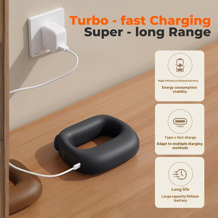 Portable Heated Fascia Ring Massager with 5-Speed Vibration & USB-C Charging – Deep Tissue Muscle Relief for Neck, Back, and Shoulders (Black) | Other Colors Available In-Store.