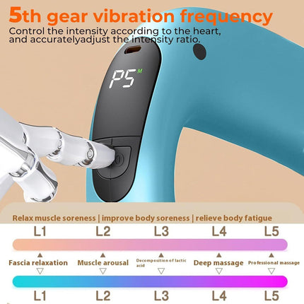 Portable Heated Fascia Ring Massager with 5-Speed Vibration & USB-C Charging – Deep Tissue Muscle Relief for Neck, Back, and Shoulders (Blue) | Other Colors Available In-Store.