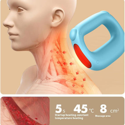 Portable Heated Fascia Ring Massager with 5-Speed Vibration & USB-C Charging – Deep Tissue Muscle Relief for Neck, Back, and Shoulders (Blue) | Other Colors Available In-Store.