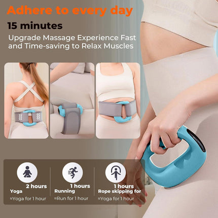 Portable Heated Fascia Ring Massager with 5-Speed Vibration & USB-C Charging – Deep Tissue Muscle Relief for Neck, Back, and Shoulders (Blue) | Other Colors Available In-Store.